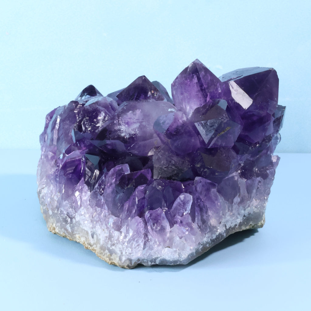 Natural Uruguay Amethyst Crystal Cluster - Deep Purple (49)