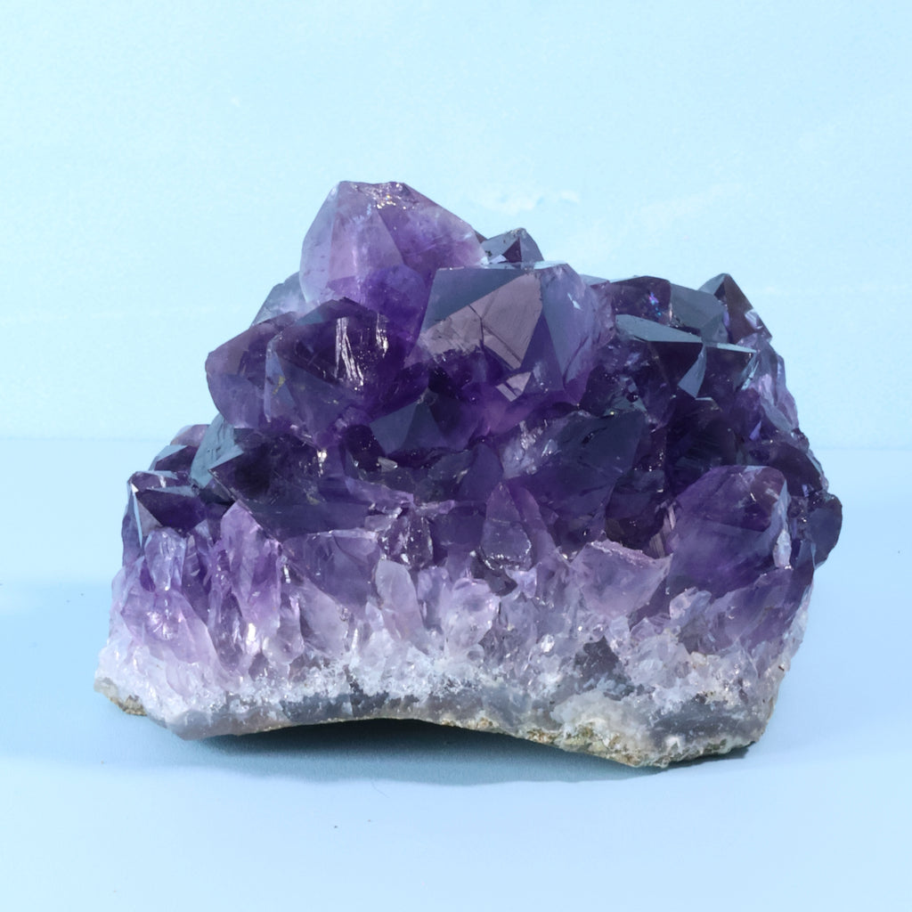 Uruguay amethyst cluster with sparkling violet and lavender quartz crystals