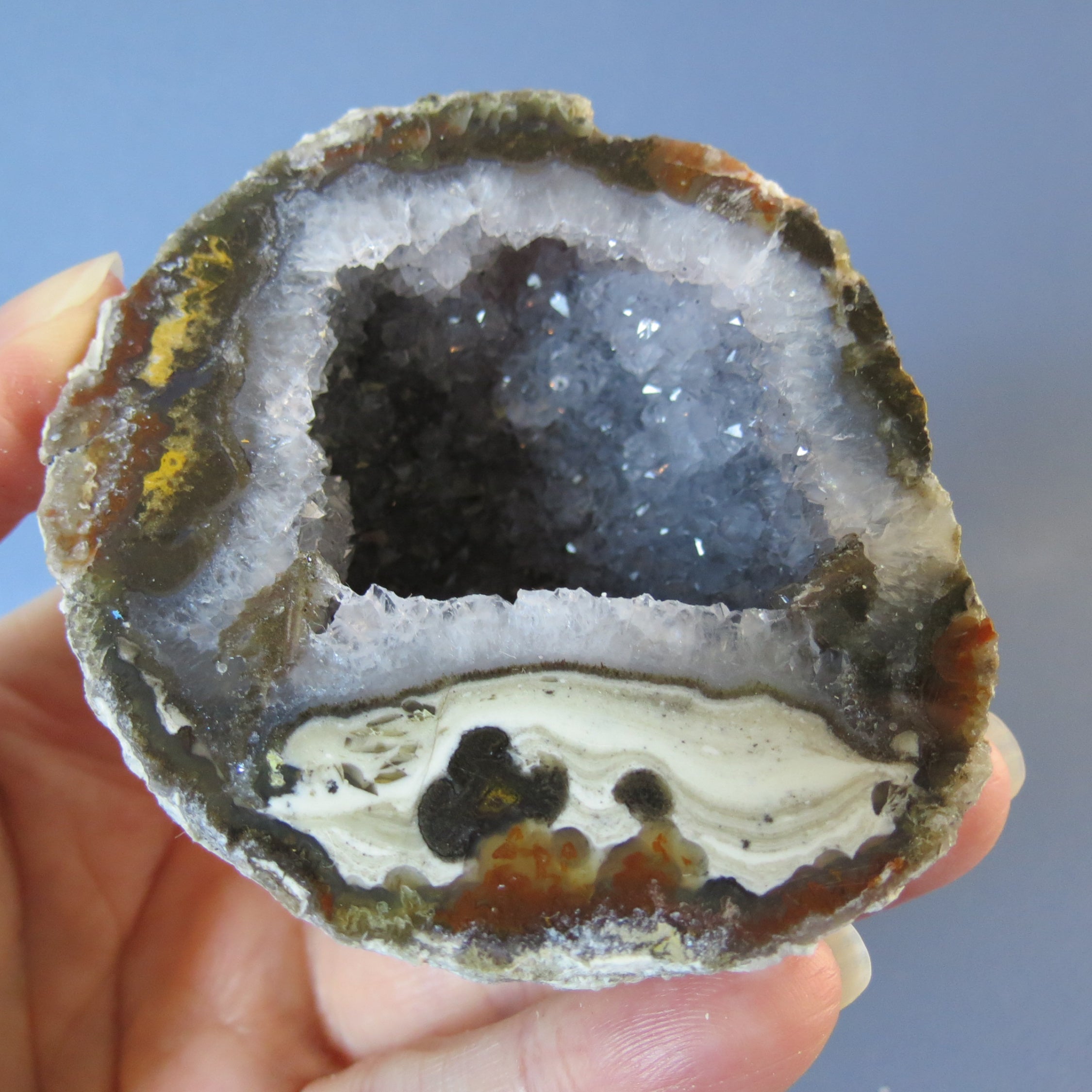 Coconut Geode, Las Choyas - Jasper and Quartz Crystals - Coco28a