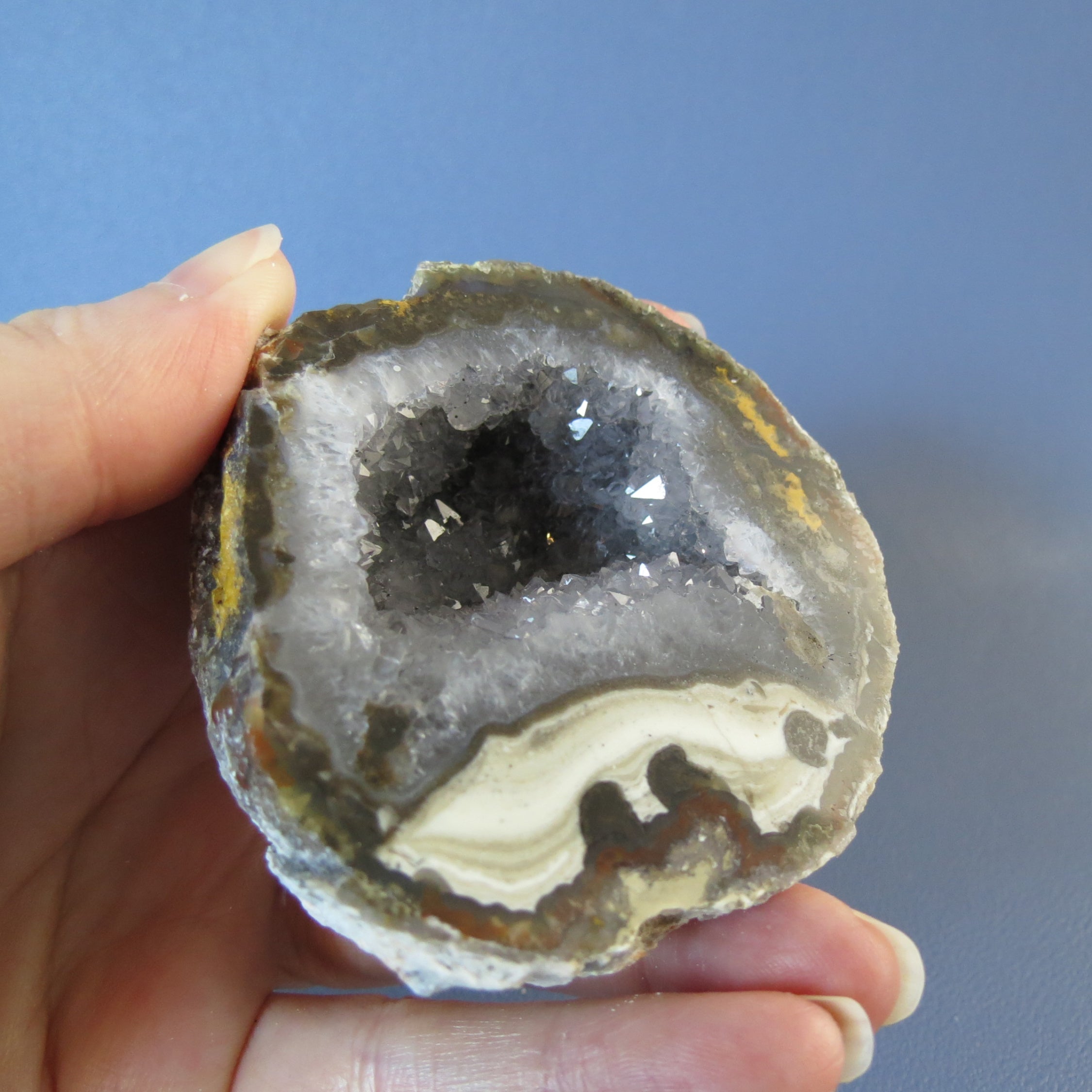 Coconut Geode, Las Choyas - Jasper and Quartz Crystals - Coco28b