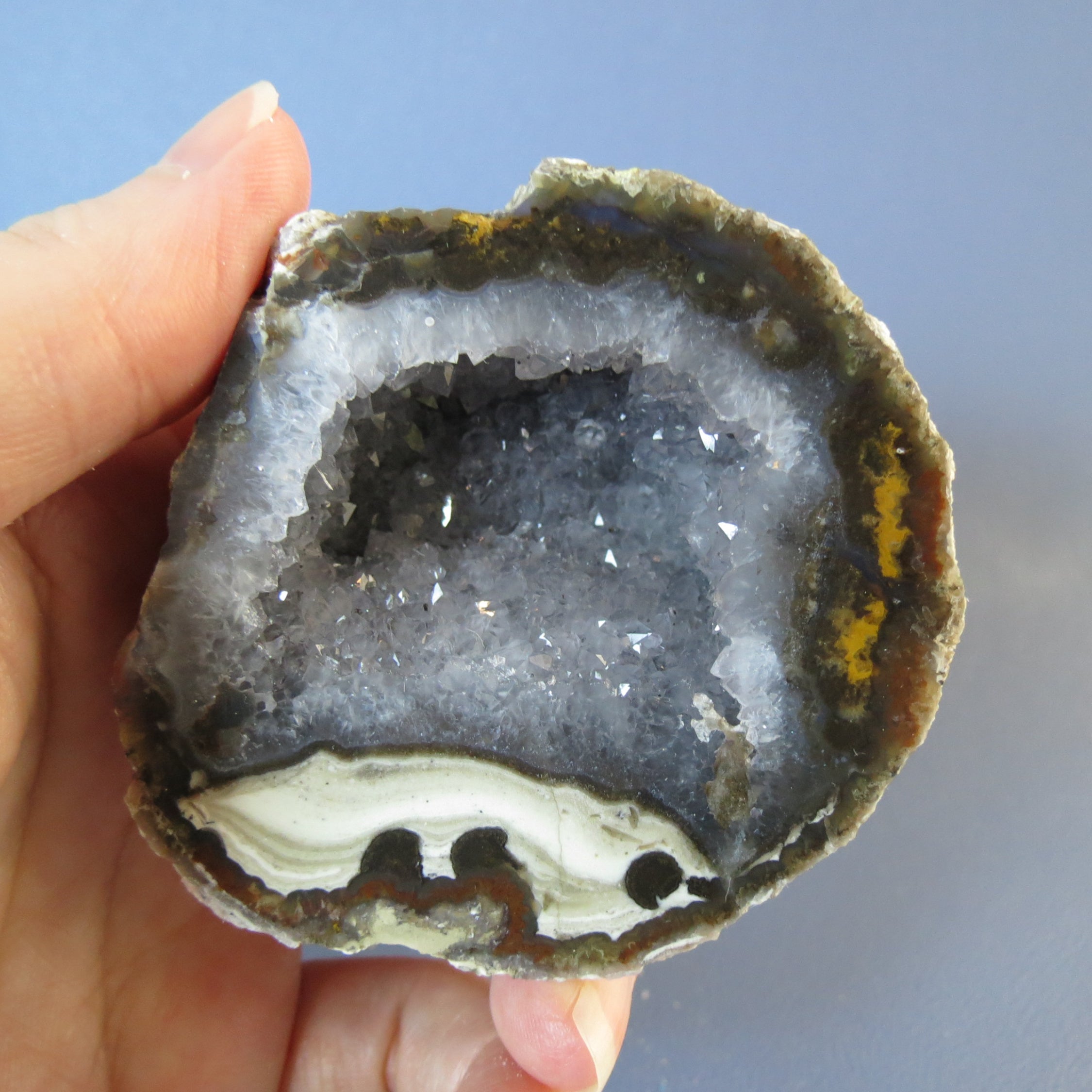 Coconut Geode, Las Choyas - Jasper and Quartz Crystals - Coco28b