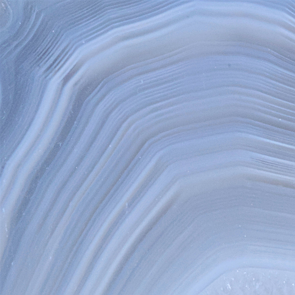 Coconut, Las Choyas Geode - "Don't Worry, Be Happy" - Blue Chalcedony, Parallax (35a)