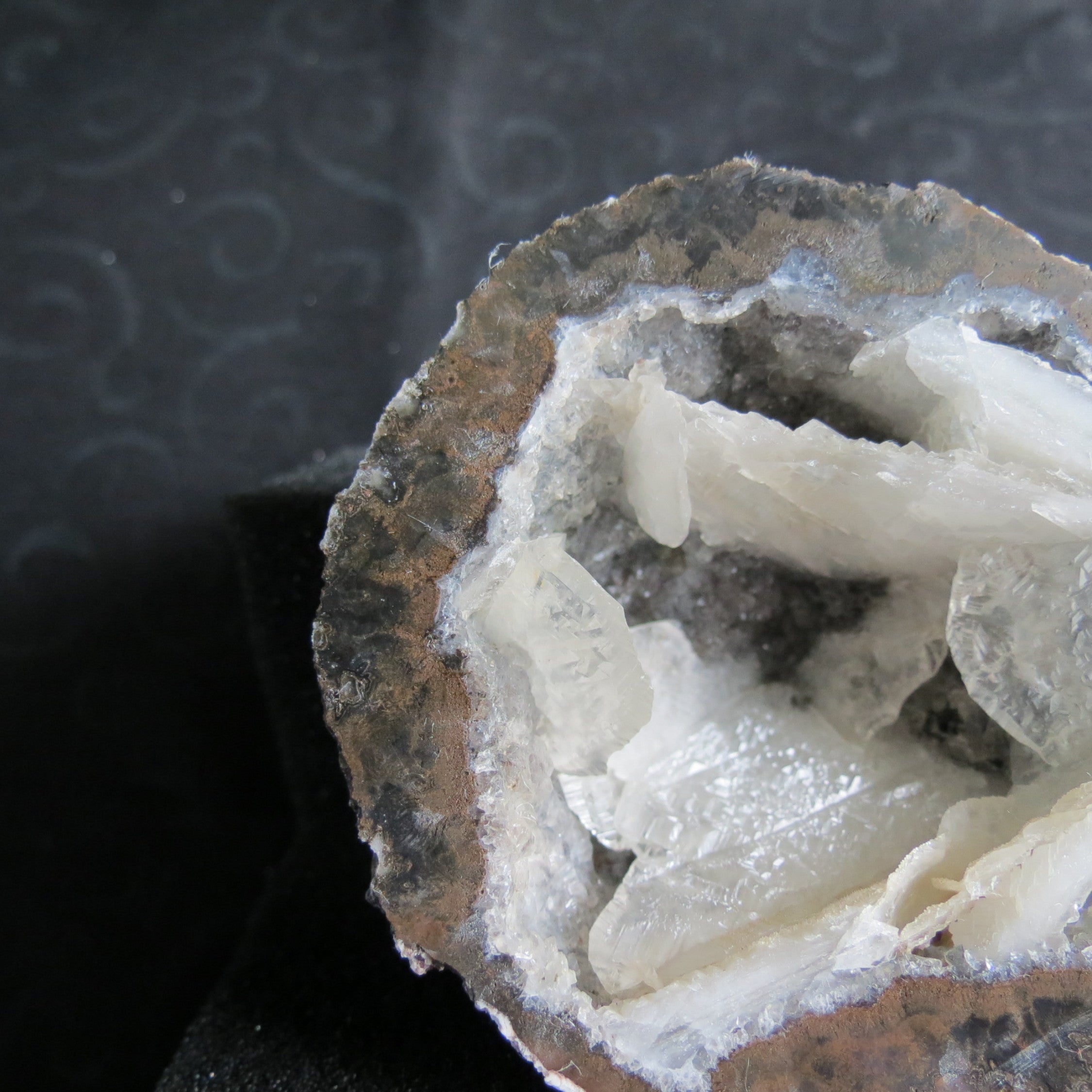 Coconut Geode - Coco8b - Calcite Plating, Angel Wings