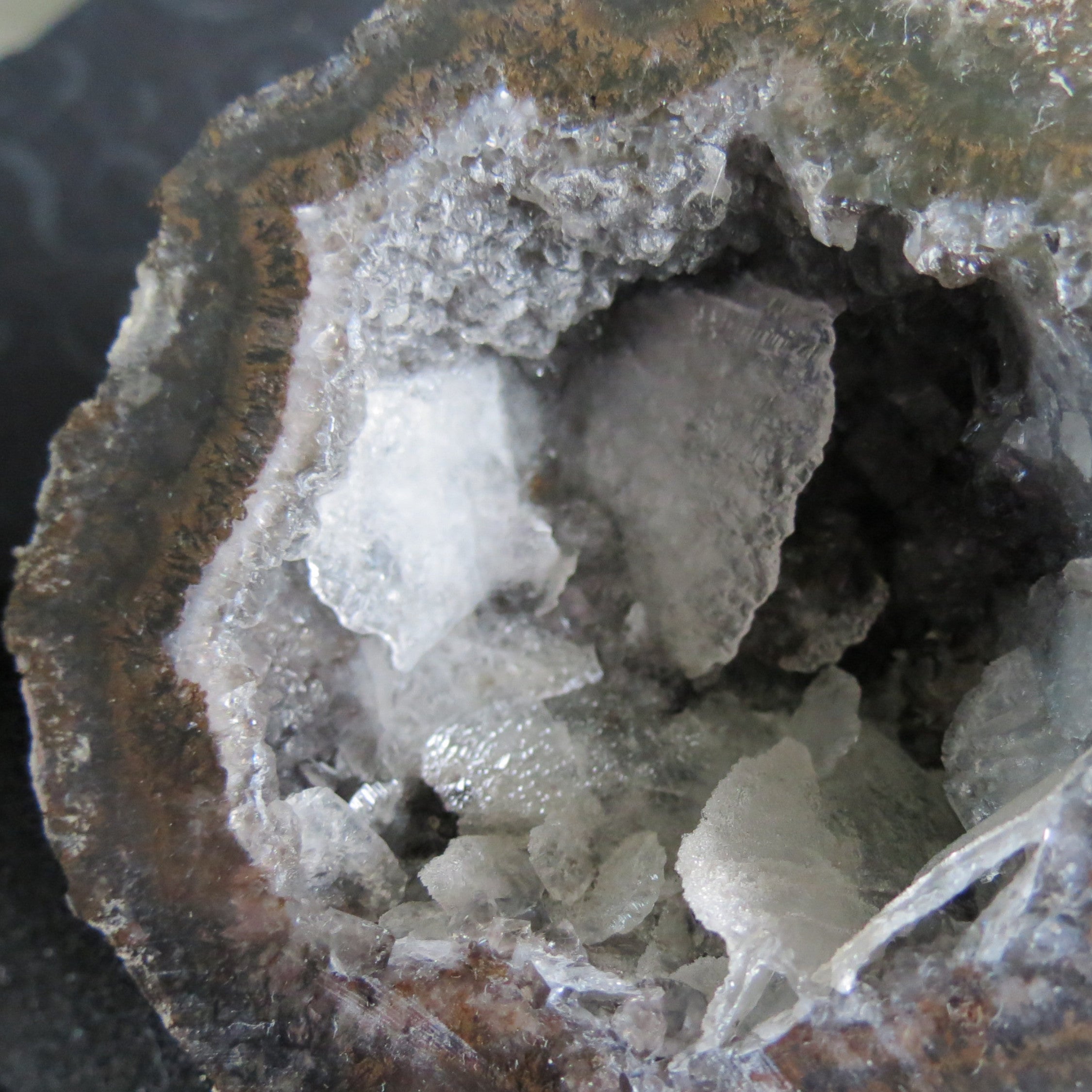 Coconut Geode - Coco9a - Calcite Plating, Angel Wings