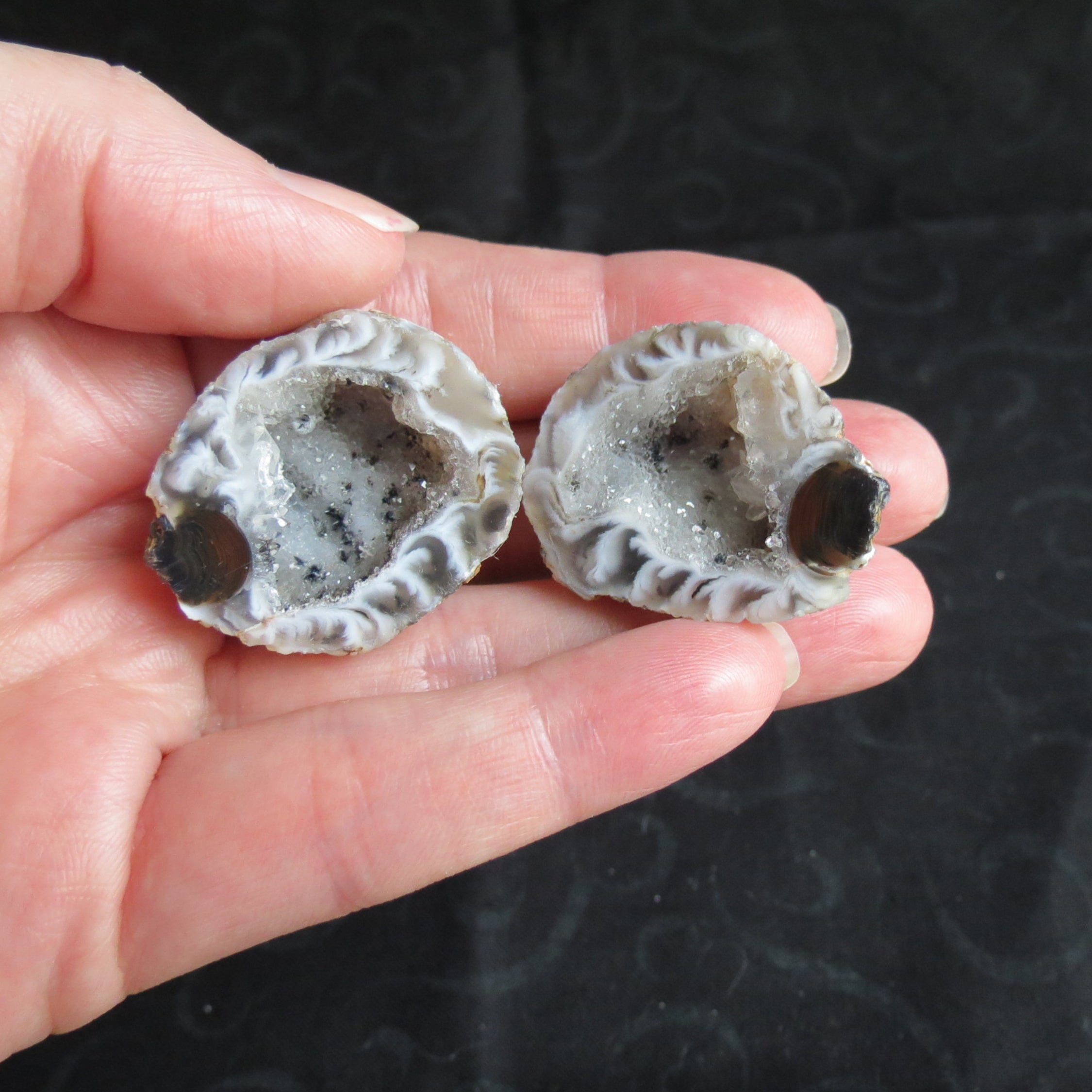 Oco Geodes Set - Oco12ab - Zebra Stripe Agate, Shadow Banding, Goethite