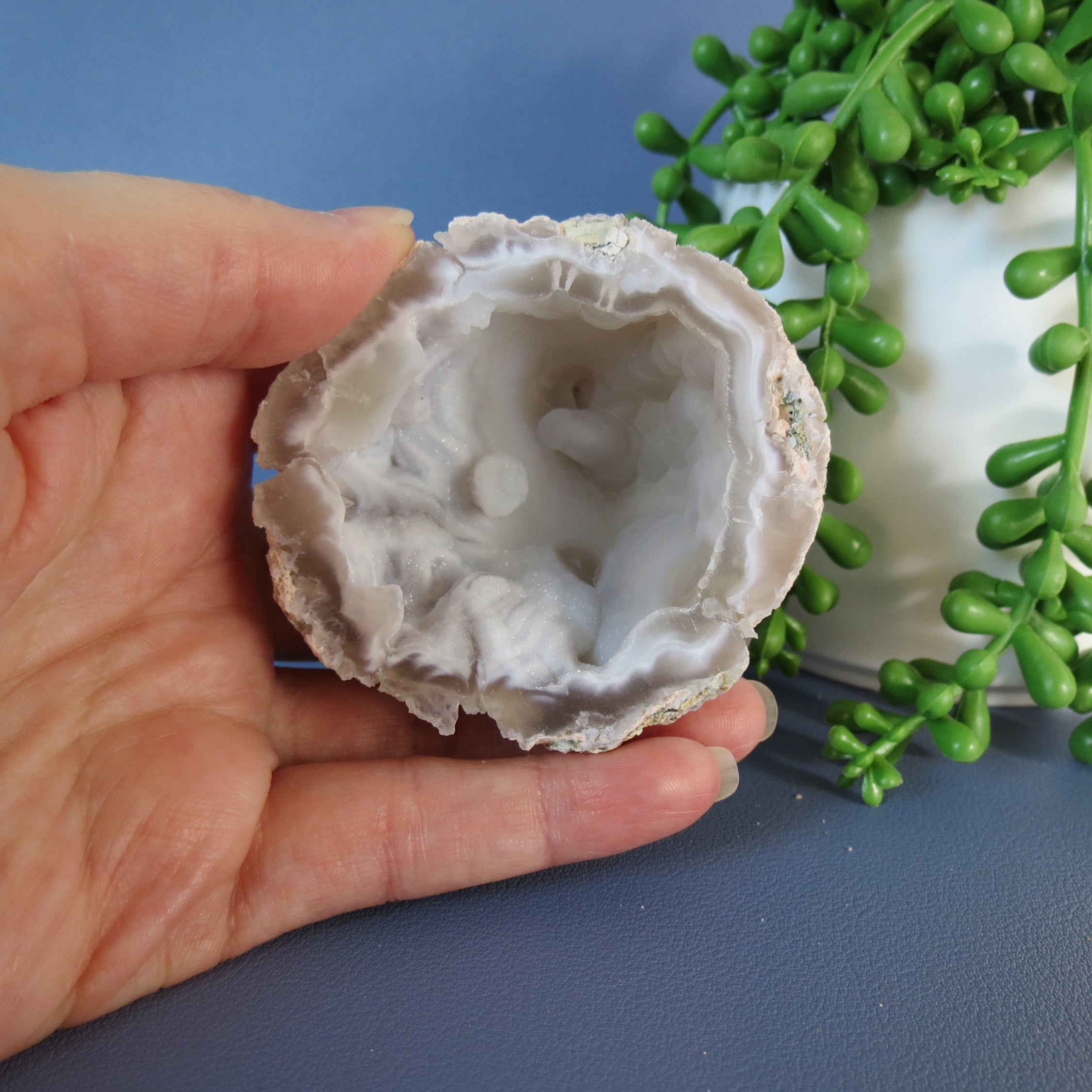 Trancas Geode - Pink, Chalcedony, Botryoidal, Drusy - Tra24a